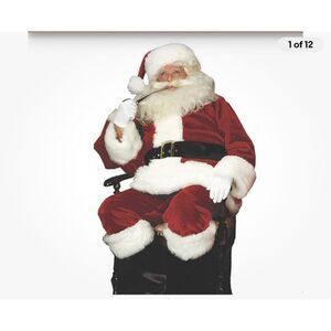 Rubie’s Deluxe Santa Suit Costume 9Pc. Full Zip Faux Fir Xl- 3X NWOT